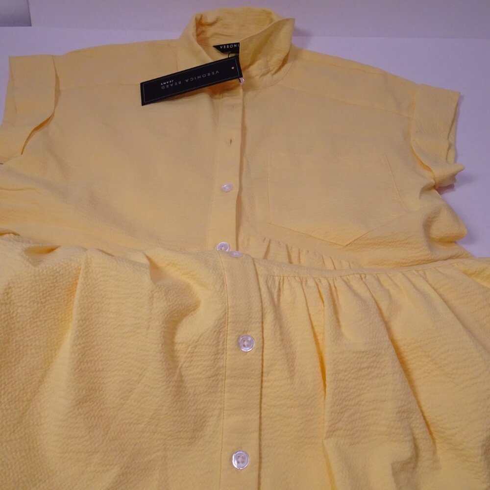 VERONICA BEARD Harrow tiered cotton-blend seersucker mini shirt dress NWT 398 XS - Picture 10 of 10